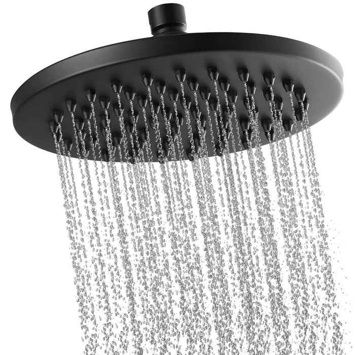 Gotonovo 8-inch Rainfall Round Shower Head Iron Nozzle High Pressure High Flow Adjustable Swivel Ball Metal Replacement For Bathroom Shower Heads