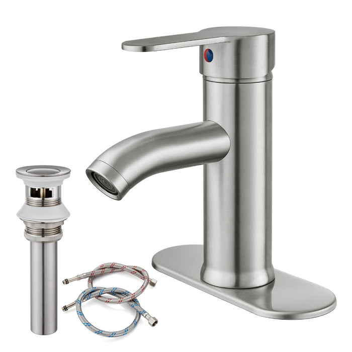 gotonovo Bathroom Vessel Sink Faucet Single Handle Lavatory Vanity Deck Mount Sink Tap with Pop Up Drain( Tall Type& Short Type)