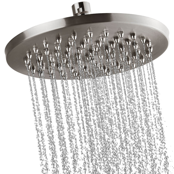 Gotonovo 8-inch Rainfall Round Shower Head Iron Nozzle High Pressure High Flow Adjustable Swivel Ball Metal Replacement For Bathroom Shower Heads