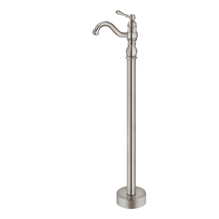 Aurora Decor Aca 1-Handle Freestanding Bathtub Faucet Bath Tub Filler Faucet with Hand Shower Floor Mount in Brushed Nickel AD-18006BN Aurora Decor Aca 1-Handle Freestanding Bathtub Faucet Bath Tub Filler Faucet with Hand Shower Floor Mount in Brushed Nickel AD-18006BN