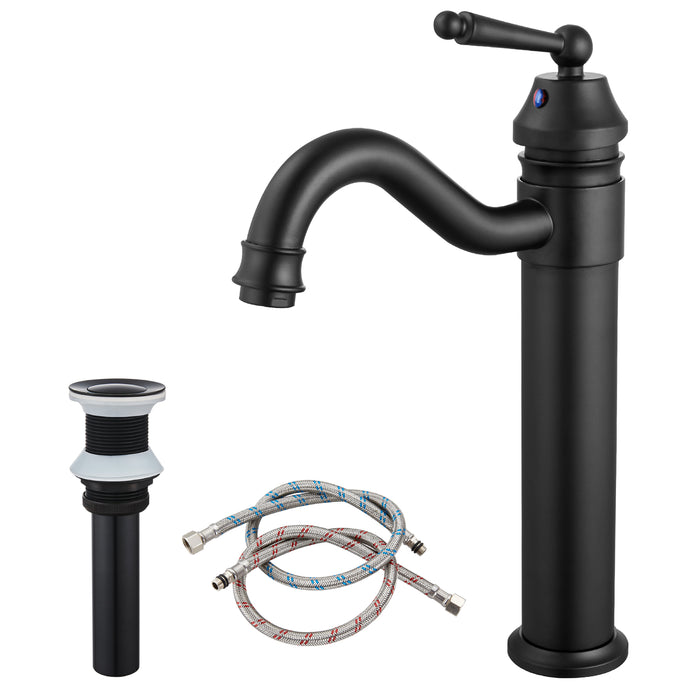 Brass Single Handle Bathroom Sink Faucet Brushed Brass Long Reach Bathroom Faucet Mixer Tap Brushed Brass Pop Up Drain Without Overflow Included Hot and Cold Water