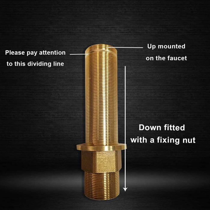 gotonovo Faucet Fittings Nipple Locknut Kit Extension Threaded Pipe Longer Mounting Shank Single Hole 4.7inch&5.9inch&7.9 inch