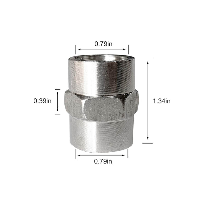 304 Metal Stainless Steel Pipe Fitting, Coupling, Npt 1/2 x Npt 1/2 Inch Female Pipe