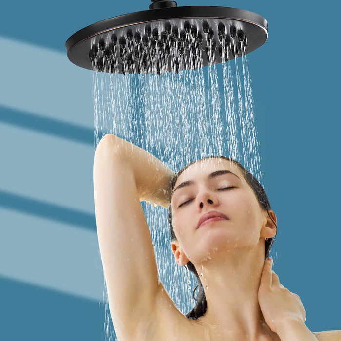 Gotonovo 8-inch regenval ronde douchekop ijzeren mondstuk hoge druk hoge stroom verstelbare draaibare kogel metalen vervanging voor badkamer douchekoppen 
