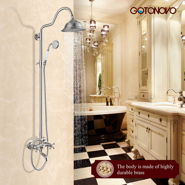 gotonovo Bathroom Shower Shelf Wall Mount Solid Brass Essential Shower