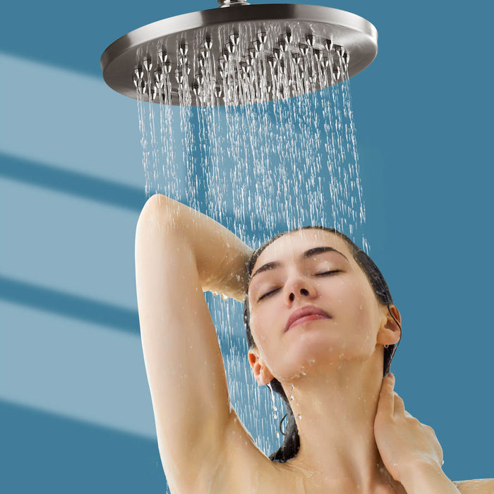 Gotonovo 8-inch regenval ronde douchekop ijzeren mondstuk hoge druk hoge stroom verstelbare draaibare kogel metalen vervanging voor badkamer douchekoppen 