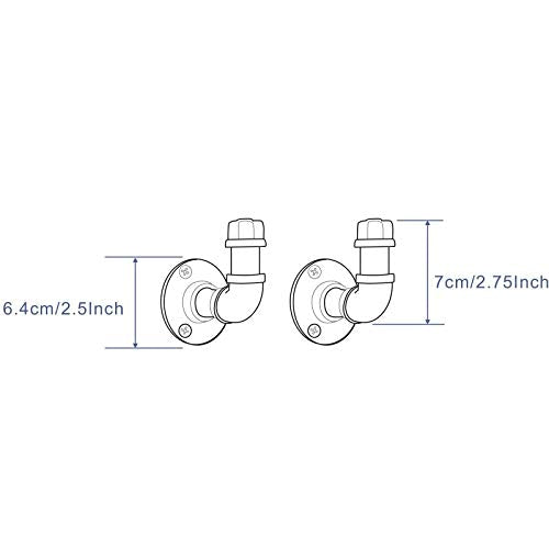 Gotonovo Wandmontage Rustieke Industriële Handdoek- en Robe Hook Set Handdoek Enkele Haak Kit Heavy Duty DIY Stijl Industriële Pijp Robe Hook Industriële Ijzeren Pijp Gegalvaniseerde Zwarte Afwerking