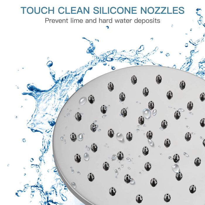 Gotonovo 8-inch regenval ronde douchekop ijzeren mondstuk hoge druk hoge stroom verstelbare draaibare kogel metalen vervanging voor badkamer douchekoppen 