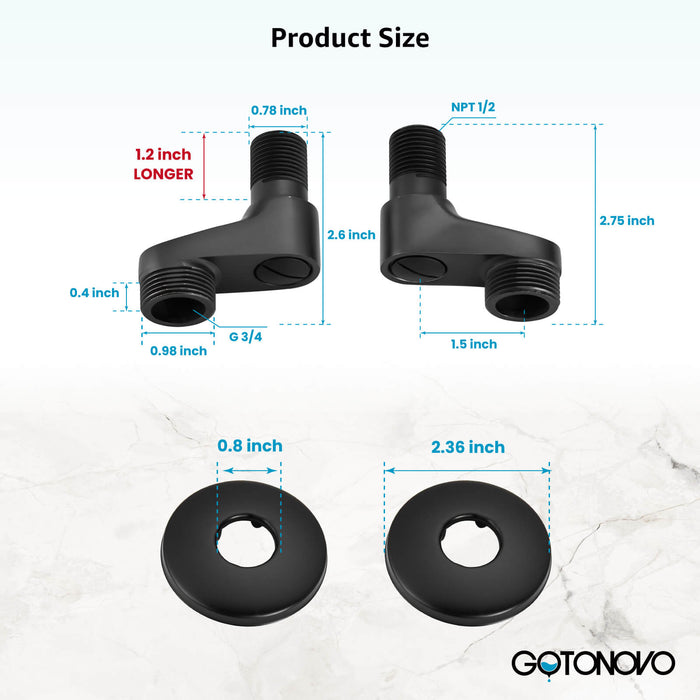 Clawfoot Tub 3-3/8 Inch Adapter Claw Foot Bathtub Kitchen Faucet Adjustable Swing Arms Commercial Utility Eccentric Screw Plus Size 1 Pair