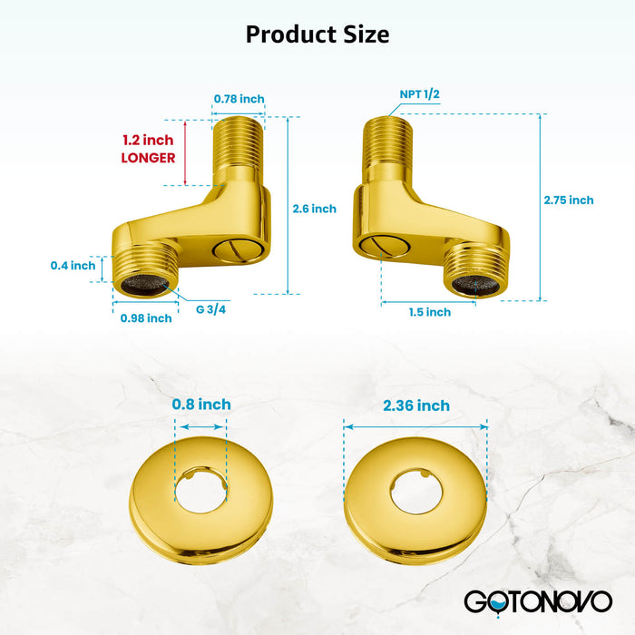 Clawfoot Tub 3-3/8 Inch Adapter Claw Foot Bathtub Kitchen Faucet Adjustable Swing Arms Commercial Utility Eccentric Screw Plus Size 1 Pair