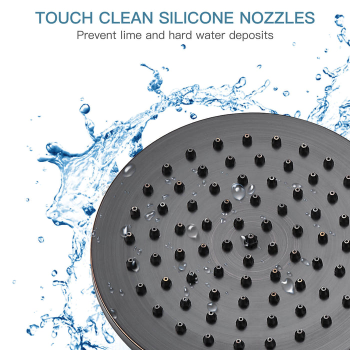 Gotonovo 8-inch regenval ronde douchekop ijzeren mondstuk hoge druk hoge stroom verstelbare draaibare kogel metalen vervanging voor badkamer douchekoppen 
