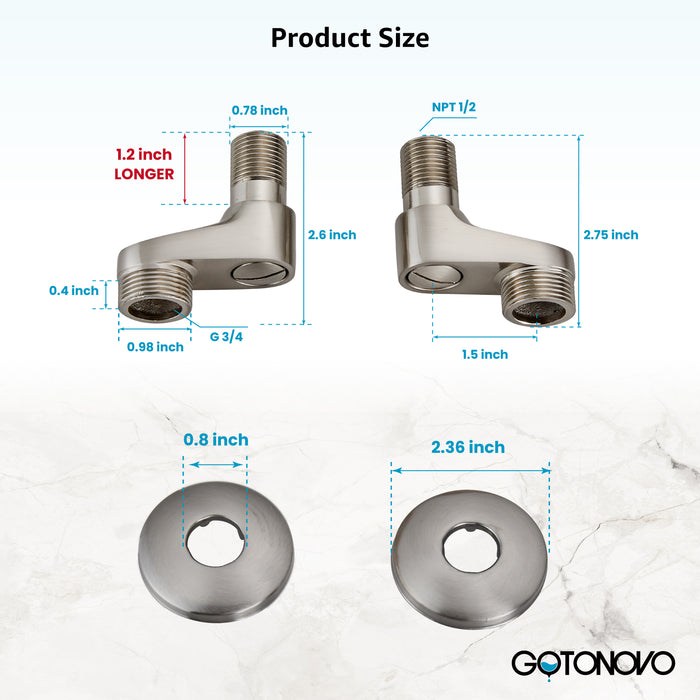 Clawfoot Tub 3-3/8 Inch Adapter Claw Foot Bathtub Kitchen Faucet Adjustable Swing Arms Commercial Utility Eccentric Screw Plus Size 1 Pair