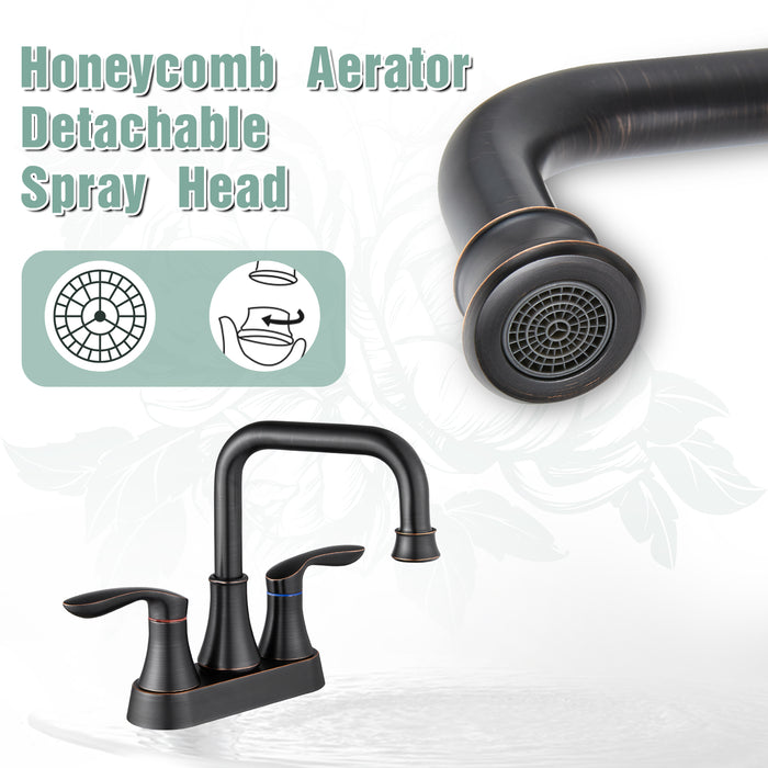 gotonovo draaibare uitloop 2 handgreep toilet badkamer wastafel kraan 4-inch centerset dek gemonteerde mengkraan met metalen pop-up afvoer overloop en kraantoevoerleidingen