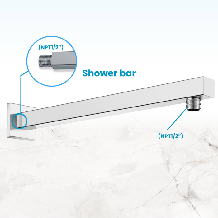 Gotonovo Wall Mount Shower Arm With Flange (Arm Length 35cm & 40cm)