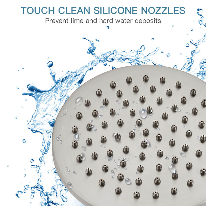 Gotonovo 8-inch regenval ronde douchekop ijzeren mondstuk hoge druk hoge stroom verstelbare draaibare kogel metalen vervanging voor badkamer douchekoppen 