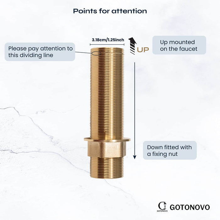 Gotonovo Kraan Fittingen Tepel Borgmoer Kit Verlenging Schroefdraad Pijp Langere Montage Schacht Enkel Gat 4.7inch &amp; 5.9inch &amp; 7.9 inch