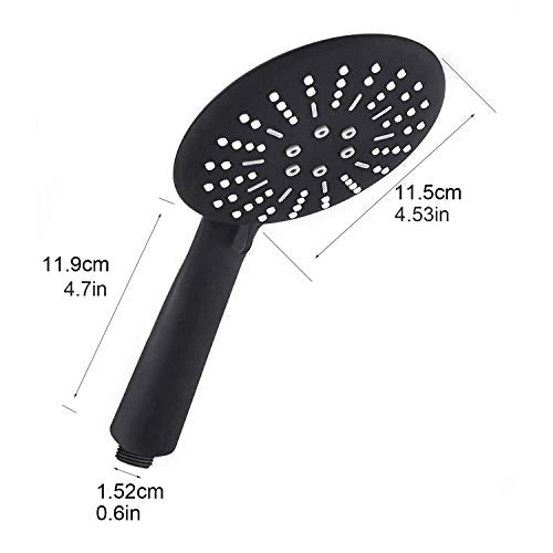 Handheld ShowerHead Matte Black High Flow High Pressure Detachable Removable Luxury