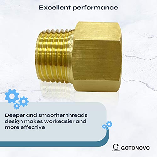NPT 1/2 Female Thread to 1/2 Inch Male Thread Pipe Fitting Converter Adapter Solid Brass 2 Pack