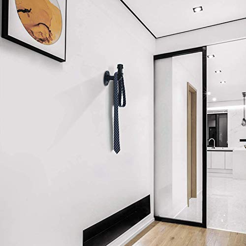 Gotonovo Wandmontage Rustieke Industriële Handdoek- en Robe Hook Set Handdoek Enkele Haak Kit Heavy Duty DIY Stijl Industriële Pijp Robe Hook Industriële Ijzeren Pijp Gegalvaniseerde Zwarte Afwerking
