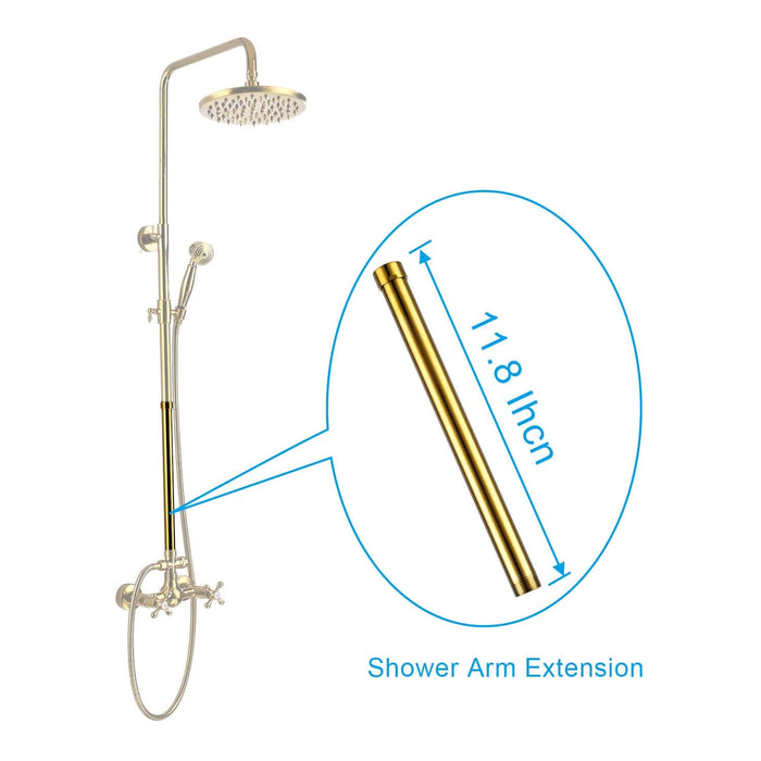 12-inch Extension Tube Shower Faucet Kit Bar for Shower System Bar Commercial