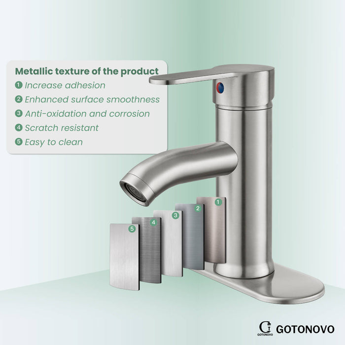 gotonovo Bathroom Vessel Sink Faucet Single Handle Lavatory Vanity Deck Mount Sink Tap with Pop Up Drain( Tall Type& Short Type)