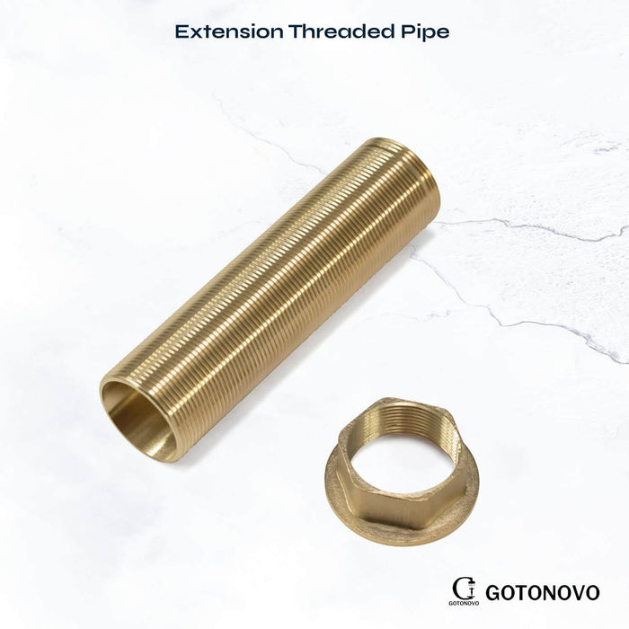 gotonovo Faucet Fittings Nipple Locknut Kit Extension Threaded Pipe Longer Mounting Shank Single Hole 4.7inch&5.9inch&7.9 inch
