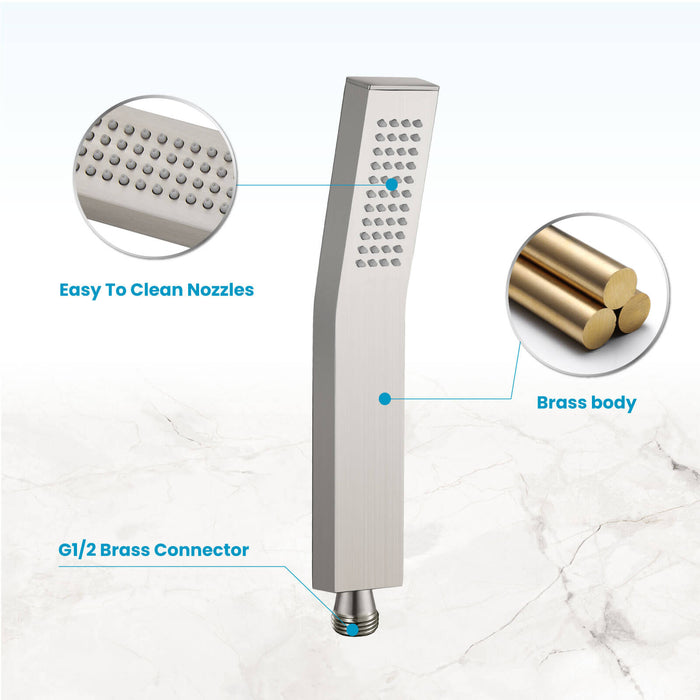 Gotonovo Brass L-Style Handheld Shower High Pressure Single Function Luxury Hand Shower