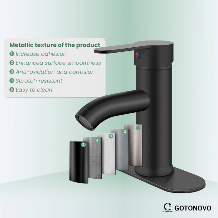 gotonovo Bathroom Vessel Sink Faucet Single Handle Lavatory Vanity Deck Mount Sink Tap with Pop Up Drain( Tall Type& Short Type)