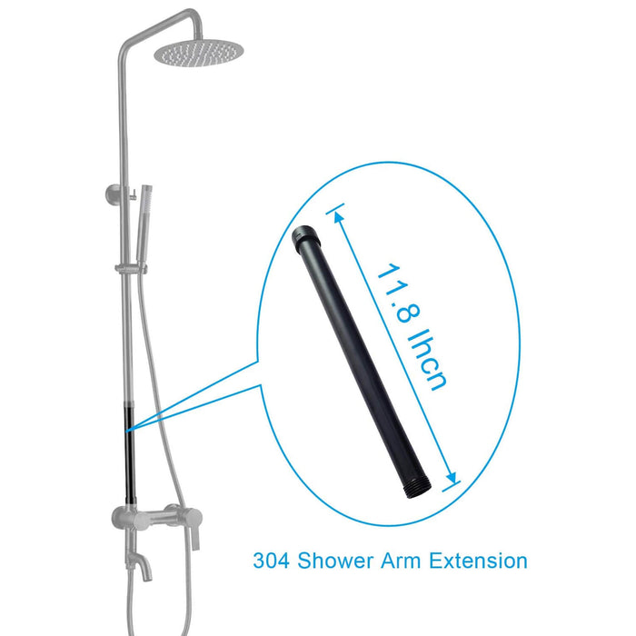 12 Inch 304 Shower Faucet Extension Pipe Tube Bar Only Longer Shower Pipe