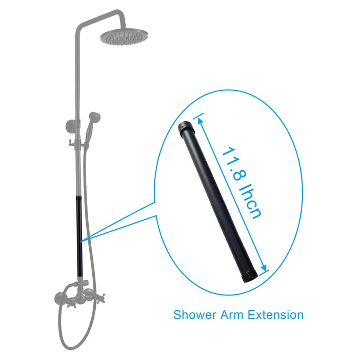 12-inch Extension Tube Shower Faucet Kit Bar for Shower System Bar Commercial