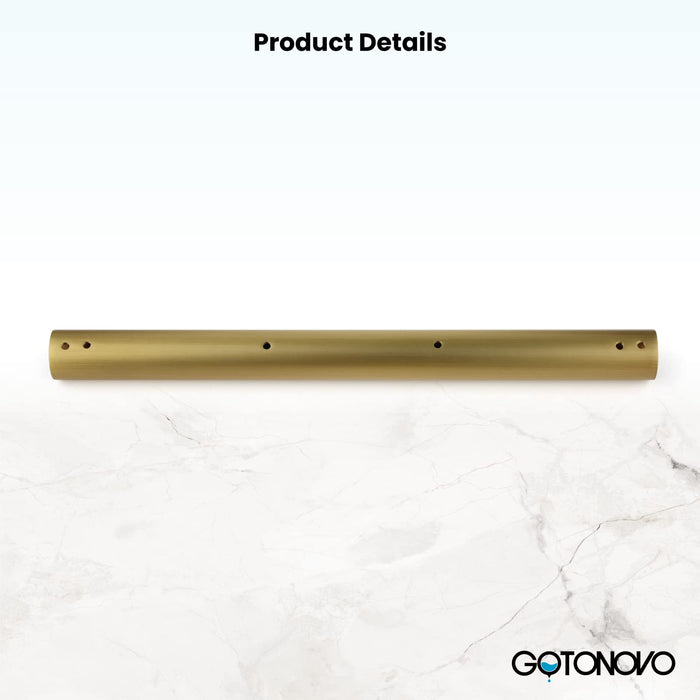 gotonovo Bathroom Shower Faucet Adjustable Rod Fittings Wall Mount Extension Tube Shower Faucet Kit Full Brass Construction