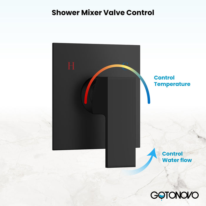 Gotonovo Rain Shower Combo Set Wall Mount  10 Inch Square Shower Head Rough-In Valve and Shower Arm Included