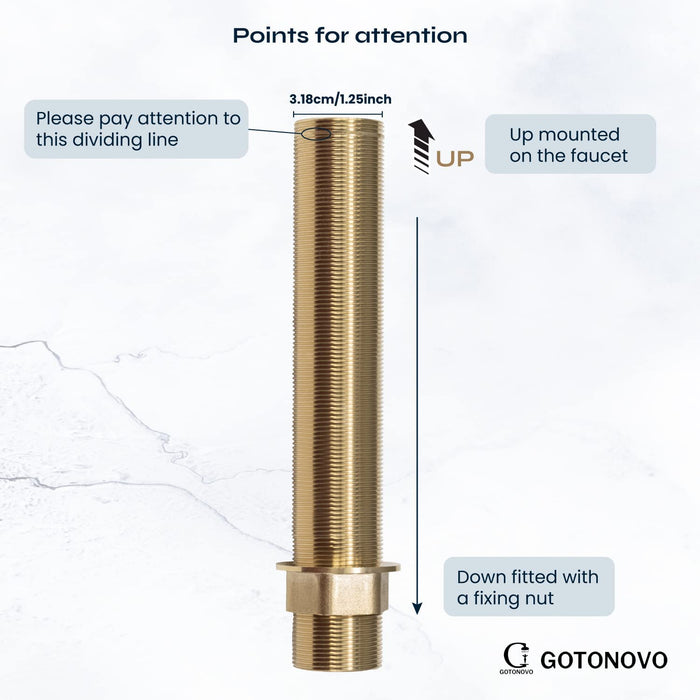 Gotonovo Kraan Fittingen Tepel Borgmoer Kit Verlenging Schroefdraad Pijp Langere Montage Schacht Enkel Gat 4.7inch &amp; 5.9inch &amp; 7.9 inch