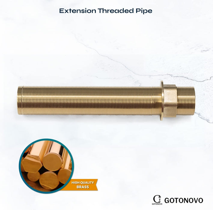 gotonovo Faucet Fittings Nipple Locknut Kit Extension Threaded Pipe Longer Mounting Shank Single Hole 4.7inch&5.9inch&7.9 inch