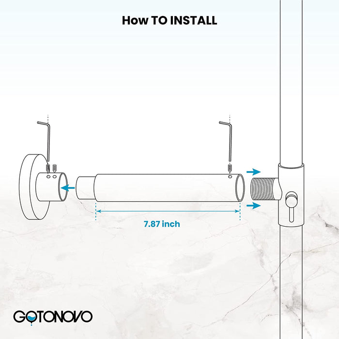gotonovo Round Shower Pipe Easy to Install & Durable Commercial Shower Pipe Extension for Bathroom System