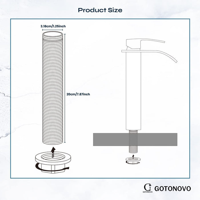 Gotonovo Kraan Fittingen Tepel Borgmoer Kit Verlenging Schroefdraad Pijp Langere Montage Schacht Enkel Gat 4.7inch &amp; 5.9inch &amp; 7.9 inch