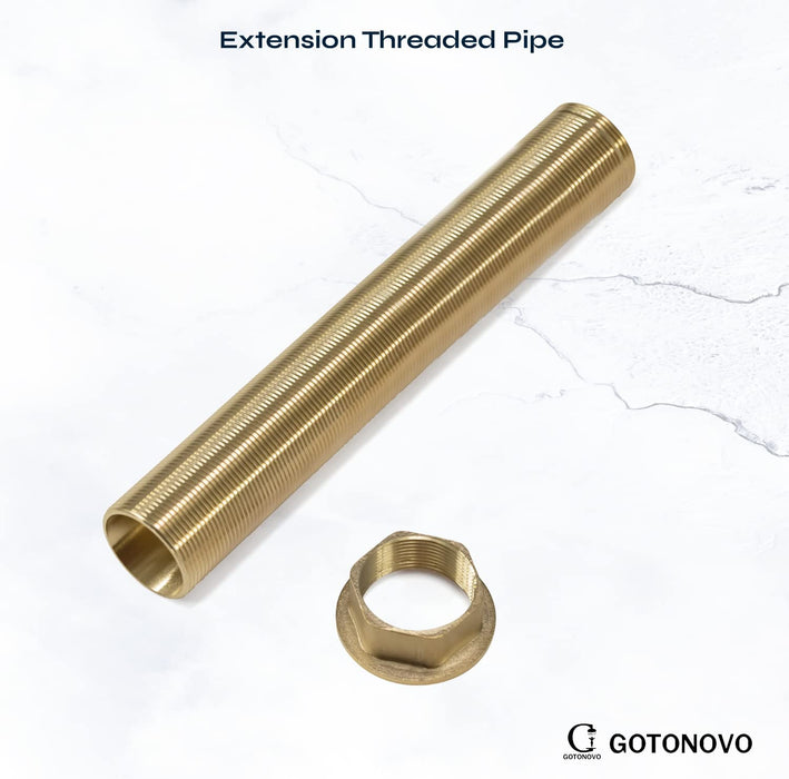 gotonovo Faucet Fittings Nipple Locknut Kit Extension Threaded Pipe Longer Mounting Shank Single Hole 4.7inch&5.9inch&7.9 inch