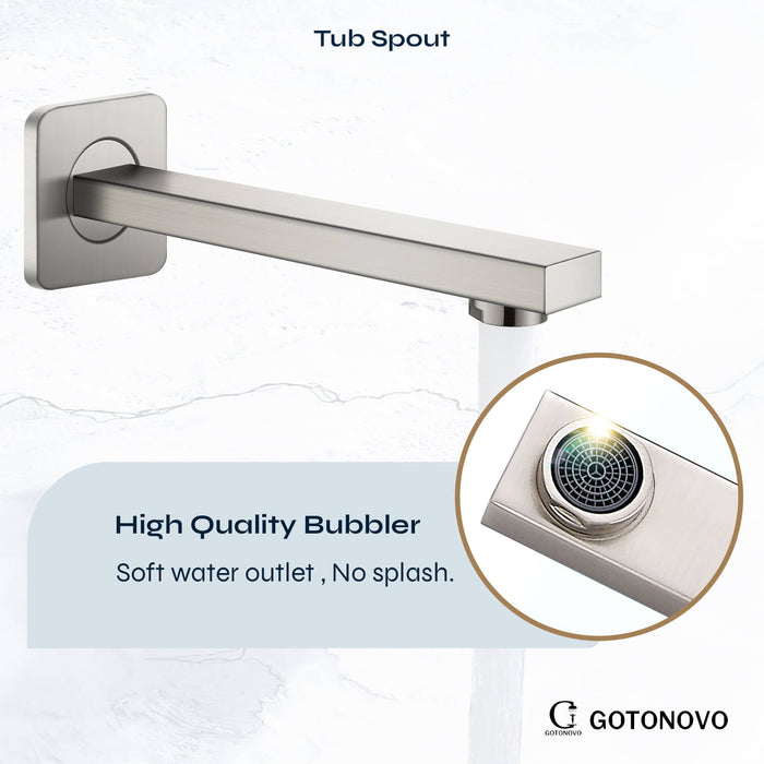 gotonovo Rainfall Shower System with Tub Spout Mixer Shower Combo Set 3 Function Wall Mounted Shower Head Handheld Shower Bathroom Luxury Rain Rough-in Valve Body and Trim Kit