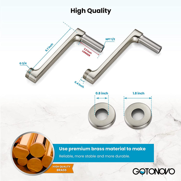 gotonovo Vintage Wall Mount Clawfoot Bathtub Faucet 1.8-17.4Inch Adjustable Center Double cross Handle Shower Faucet System Telephone Shape with Lengthen Adapter Adjustable Swing Arms