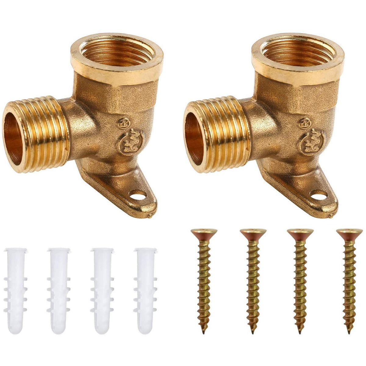 10-Pack 1/2" Female NPT X 1/2" CPVC Drop Ear Elbows - Lead-Free Brass Plumbing Fittings