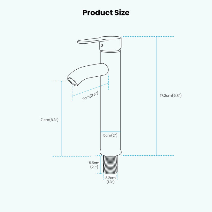 gotonovo Bathroom Vessel Sink Faucet Single Handle Lavatory Vanity Mixer Tap Tall Spout Single Hole