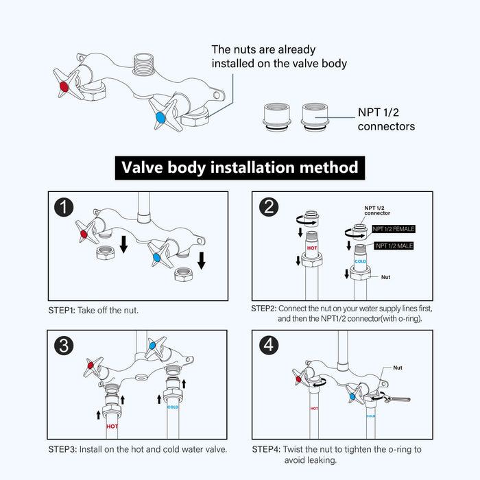 gotonovo Matte Black Outdoor Shower Kit Wall Mount Exposed Shower Faucet with Soap Dish Double Cross Handle Utility Shower Faucet Set with Shower Head