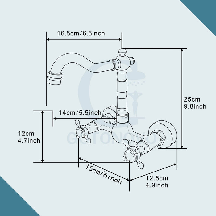 gotonovo Pot Filler Kitchen Faucet Stainless Steel SUS304 Two Cross Ha