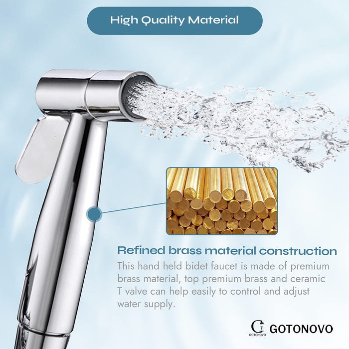 Bidet Wall Warm Water Stainless Steel Faucet Sprayer Attachment for Toilet Mixed Bidet Faucet with Hot and Cold Water Single Handle Wall Mount Bidet Sprayer