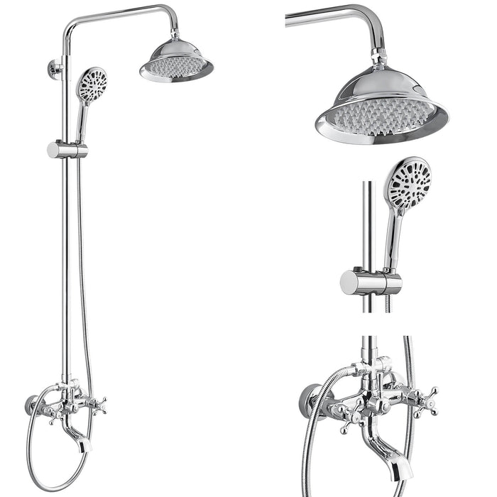 Gotonovo Exposed Shower System Thermostatic 8 inch Round Shower Head w —  gotonovo